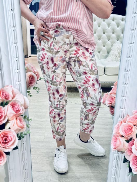 Anna Montana Housut Angelika Jump In Slim 5615 White-Rose tuotekuva 1