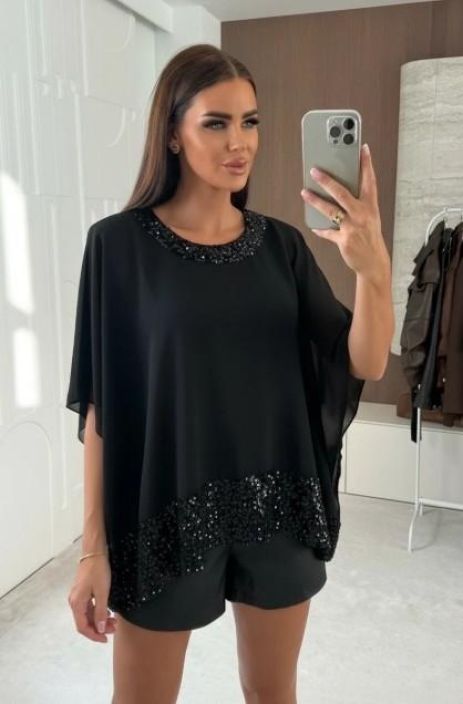 New Collection PonchoPusero Sifonki-Paljetti 83931 New Collection PonchoPusero Sifonki-Paljetti 83931