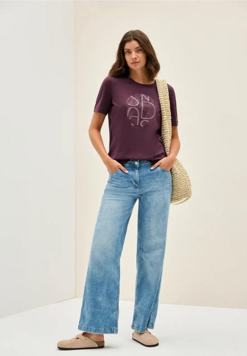 Cecil T-Paita 323785 Mulberry Red tuotekuva 4