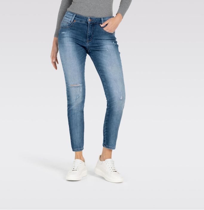 MAC Farkut New Jersey Skinny 2800-90-0333-D511 Mid Blue MAC Dream makeat farkut skinny mallilla. Farkussa on kiva sinisen