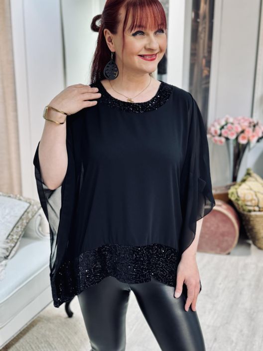 New Collection PonchoPusero Sifonki-Paljetti 83931 tuotekuva 2 New Collection PonchoPusero Sifonki-Paljetti 83931 tuotekuva 2