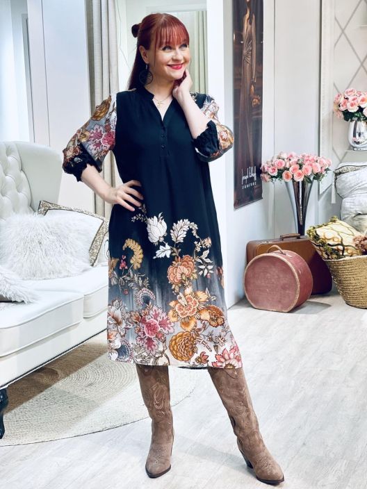 2B Mekko Valmas 1021423 Black Flower tuotekuva 6