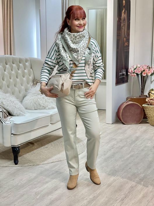 Anna Montana Housut Angelika Slim Fit 1290 Milky Green tuotekuva 3