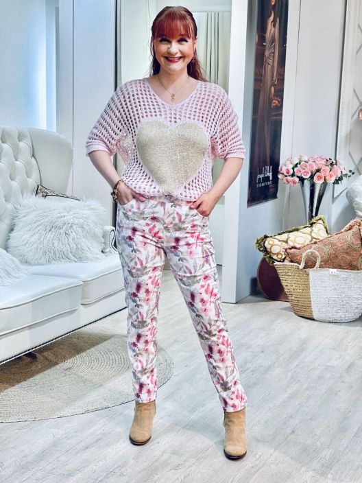 Anna Montana Housut Angelika Jump In Slim 5615 White-Rose tuotekuva 5